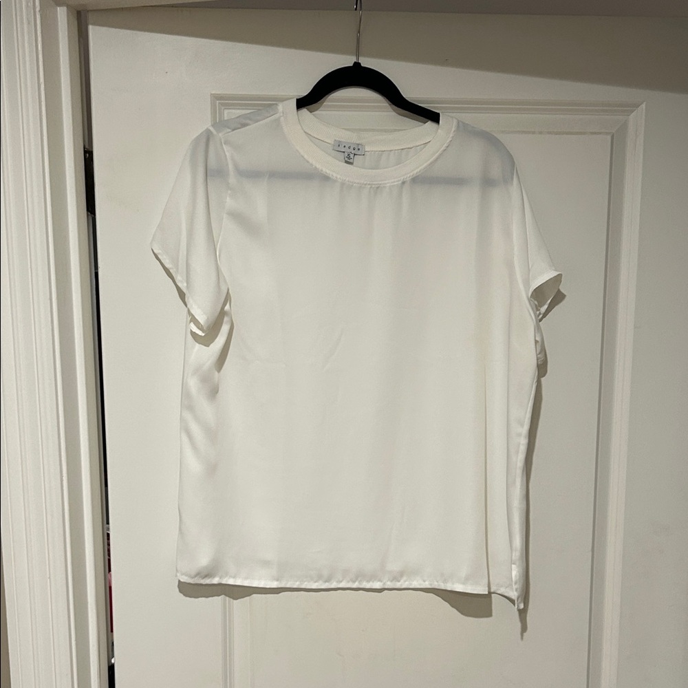 Elegant Cream Short Sleeve Women's Top